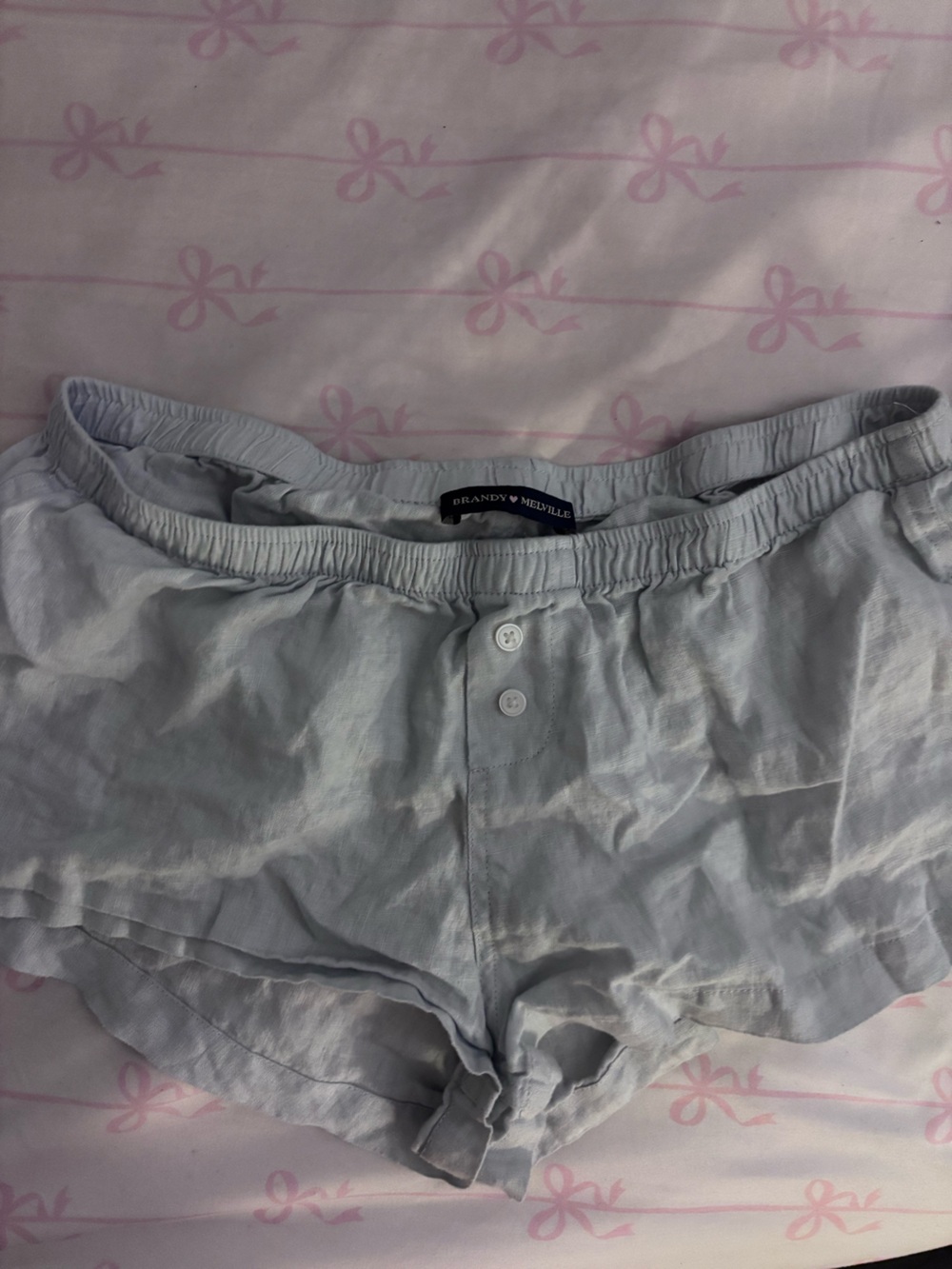 Brandy Melville Light Blue Elastic Waist Shorts